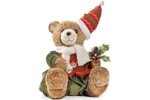 BONECO NATAL URSO SENTADO REF-67414-001 23 CM