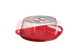 PORTA BOLO VERMELHO TRANSLUCIDO REF-UZ167-VM