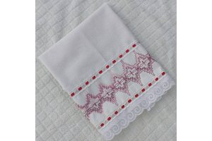 PANO DE PRATO BORDADO 45X75CM