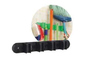 PORTA VASSOURA C/4 ENCAIXES PRETO REF-185/P