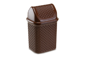 LIXEIRA DE PIA MARRON BASCULANTE RATTAN 4,5 LTS REF-134/M