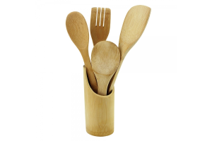 KIT DE PEGADORES BAMBU COM SUPORTE 5PCS REF-CK879