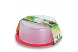 PORTA BOLO LUVA TRASPARENTE C/PRATO COLORIDO REF-1412